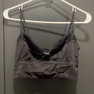 princess polly black cropped tank top